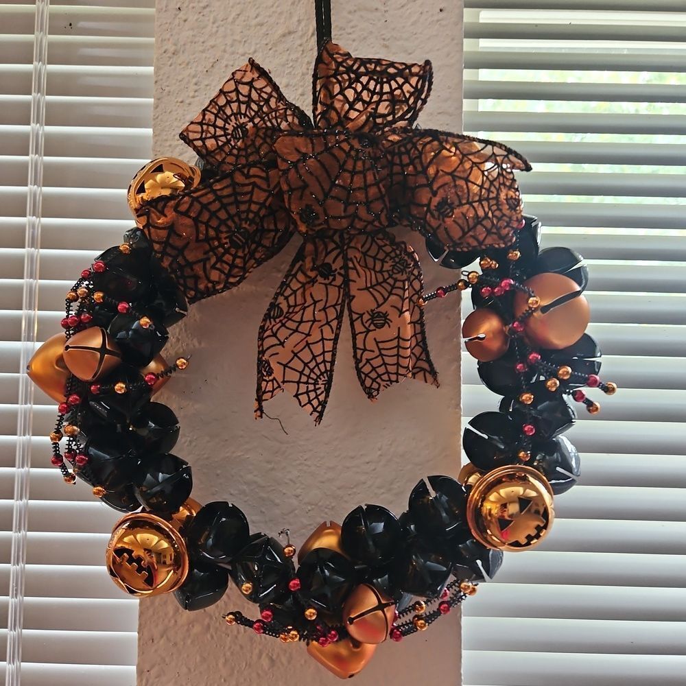 Halloween Holiday Themed Wreath with Bow